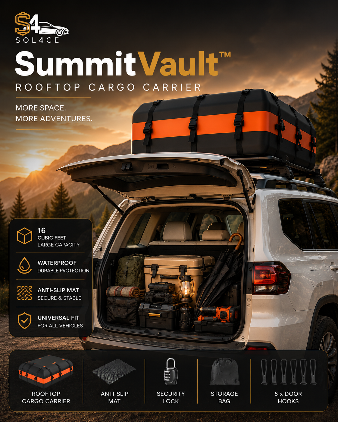 SOL4CE SummitVault™ Rooftop Cargo Carrier