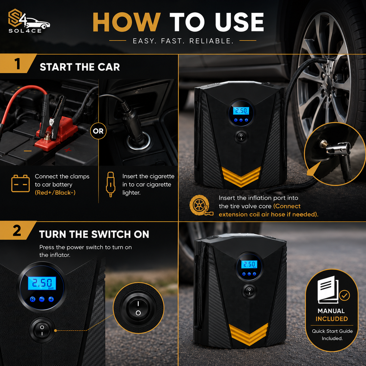 SOL4CE AirVolt™ Tire Inflator