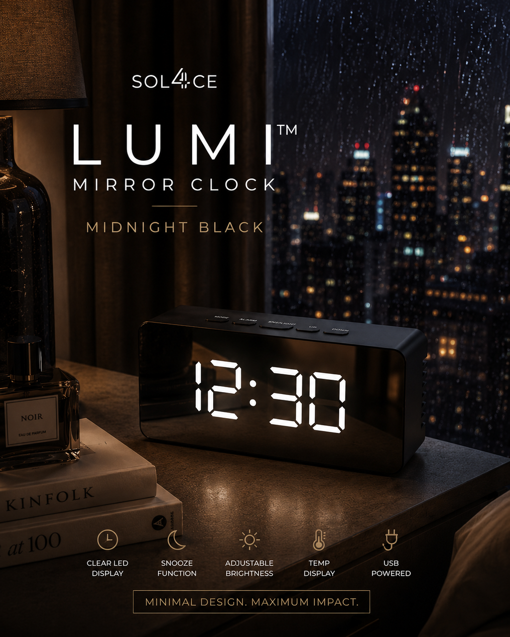 SOL4CE Lumi™ Mirror Clock