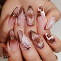 Velvet Bloom Press-On Nails – Glossy French Tip Floral Set
