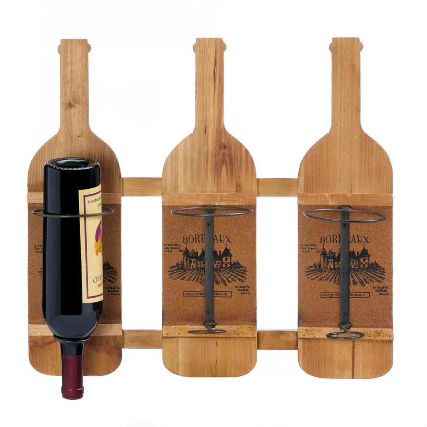 Bordeaux Wooden Wine Bottle Holder – Premium Rustic Wine Display