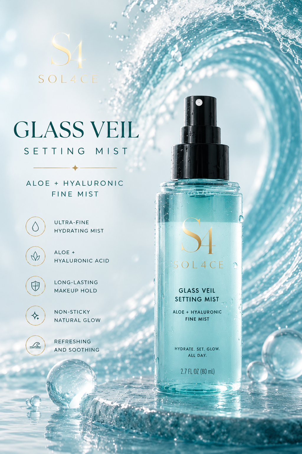 Glass Veil Setting Mist – Aloe + Hyaluronic Fine Mist
