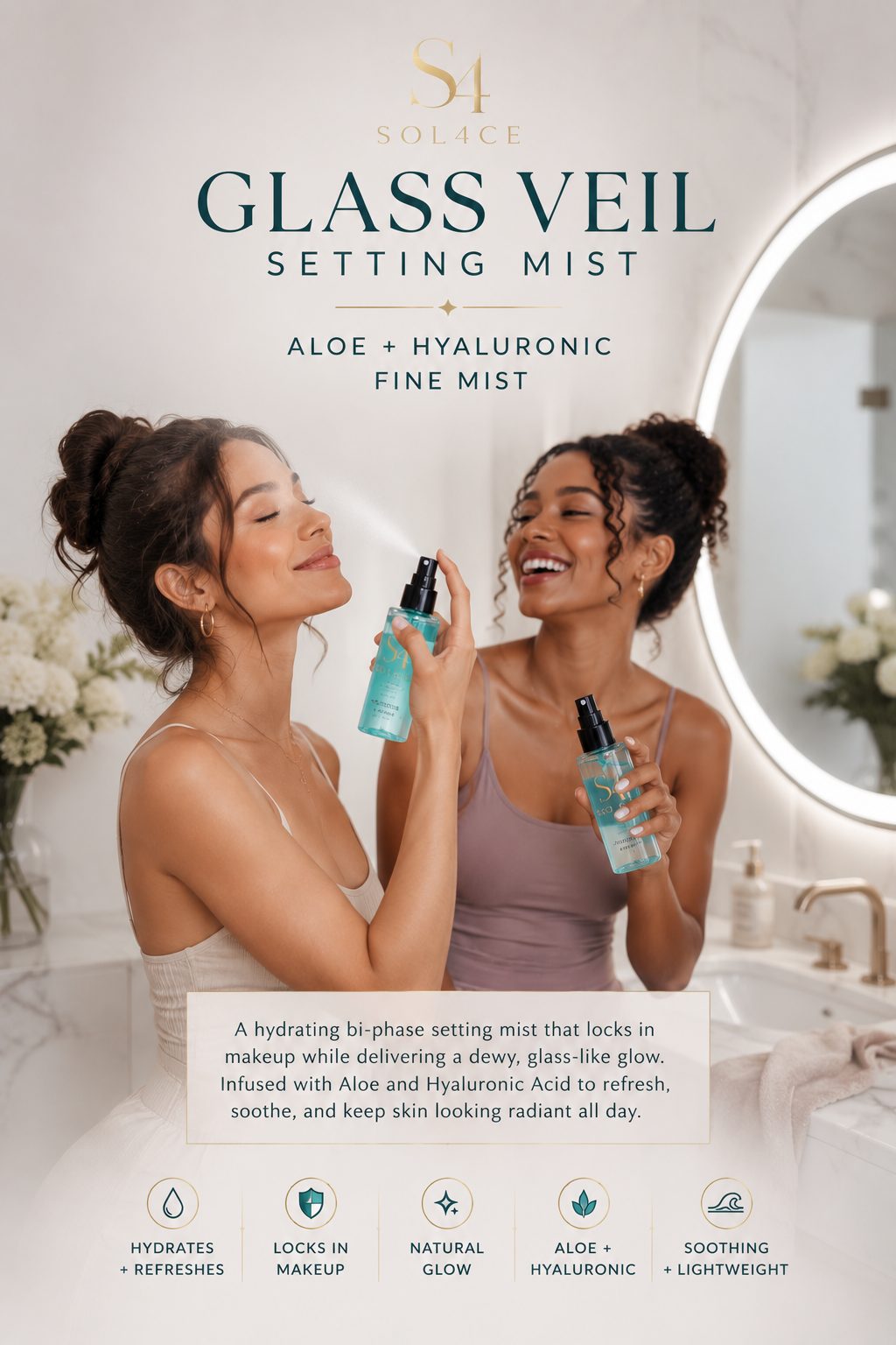 Glass Veil Setting Mist – Aloe + Hyaluronic Fine Mist