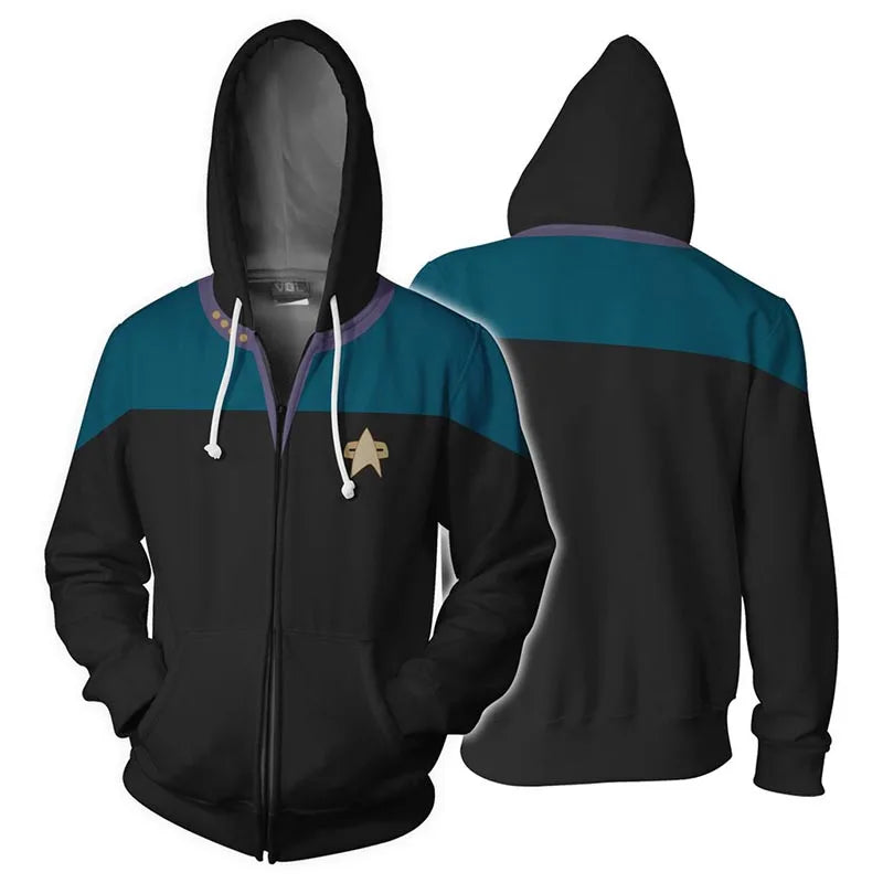 Star Voyager Trek Hoodies 3D Print Men Hoodie Hoody Man Hip Hop Casual Coat Sweatshirts with Zipper