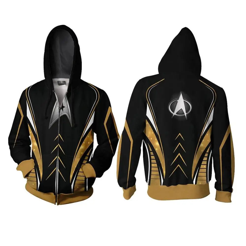 Star Voyager Trek Hoodies 3D Print Men Hoodie Hoody Man Hip Hop Casual Coat Sweatshirts with Zipper