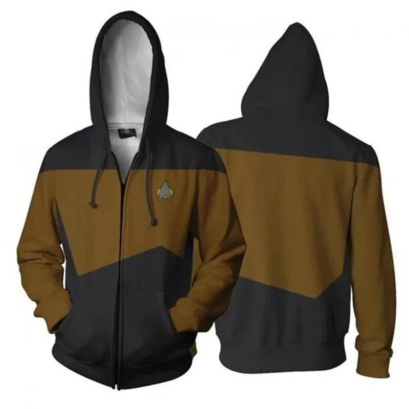 Star Voyager Trek Hoodies 3D Print Men Hoodie Hoody Man Hip Hop Casual Coat Sweatshirts with Zipper