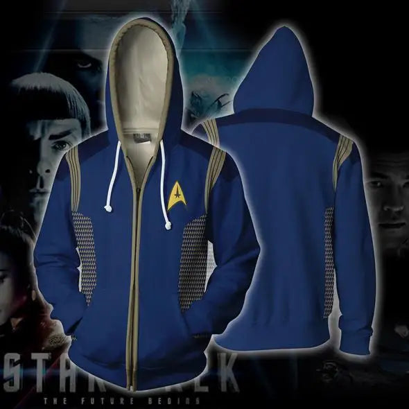 Star Voyager Trek Hoodies 3D Print Men Hoodie Hoody Man Hip Hop Casual Coat Sweatshirts with Zipper