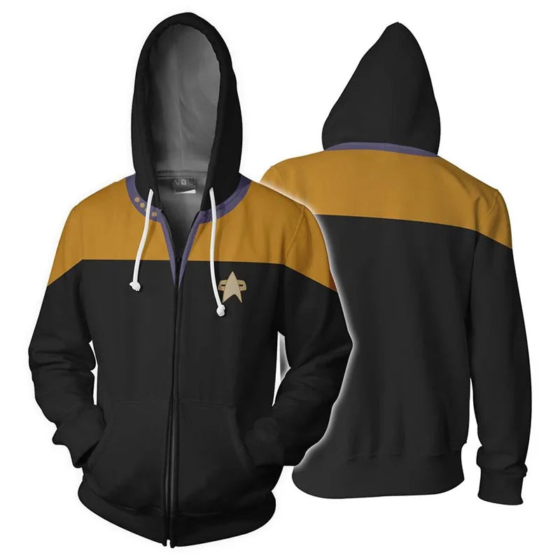 Star Voyager Trek Hoodies 3D Print Men Hoodie Hoody Man Hip Hop Casual Coat Sweatshirts with Zipper