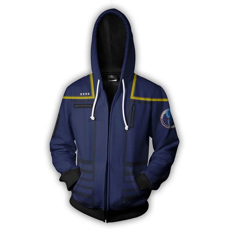 Star Voyager Trek Hoodies 3D Print Men Hoodie Hoody Man Hip Hop Casual Coat Sweatshirts with Zipper
