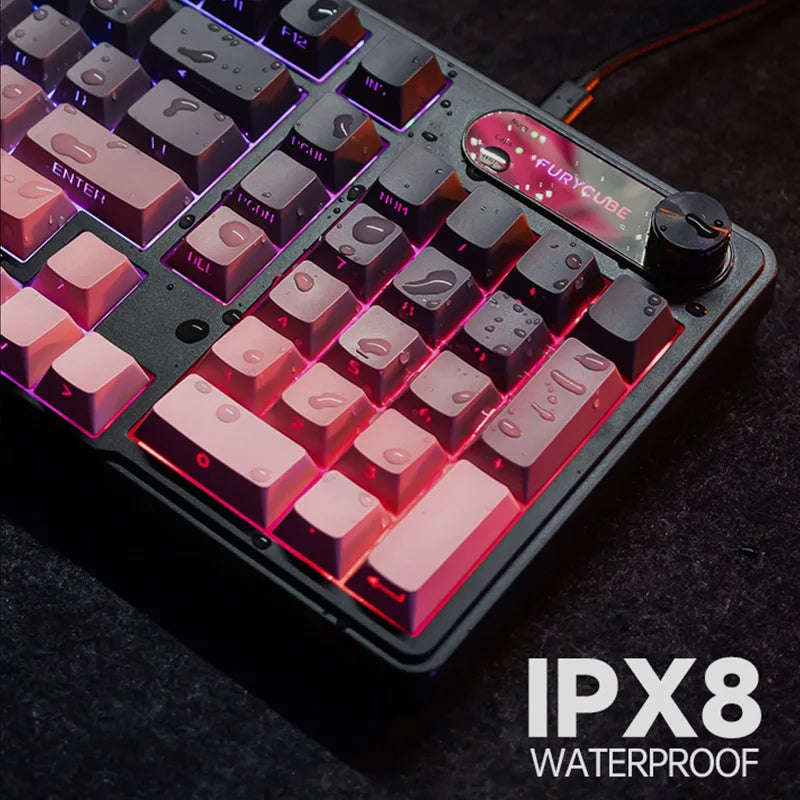 FURYCUBE IP98 Membrane Feel Waterproof Ergonomic Support Gaming E-sports High Appearance Wired Silent Keyboard