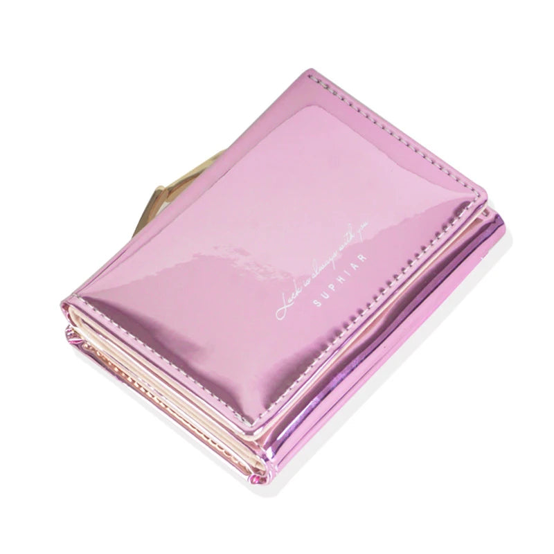 Women's	Wallets Fashion Rainbow Credit Card Holder Purses with Coin Pocket for Women Portable Short PU Leather Cute Wallet