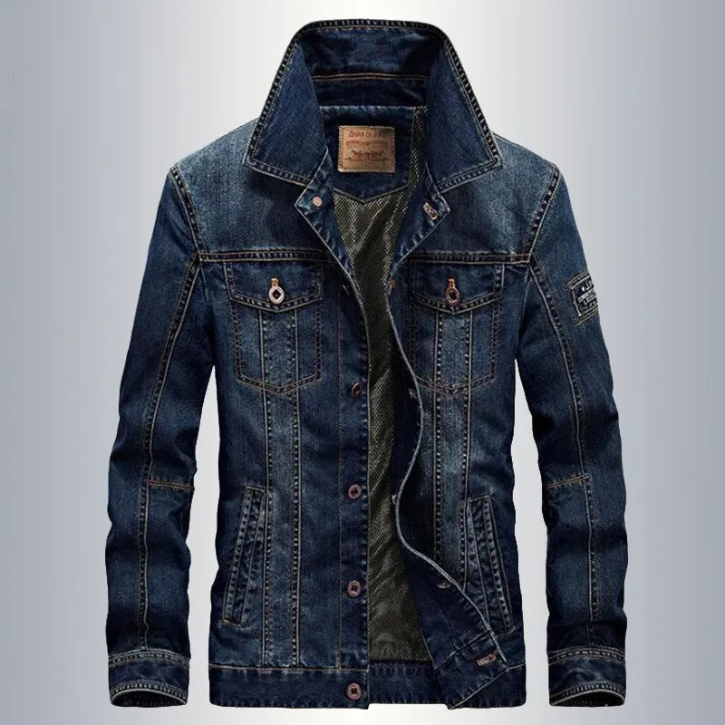 New Autumn Winter Men's Denim Jackets Thicken Fleece-Lined Lapel Warm Cotton-padded Coats Loose Casual Jean Jacket Plus Size 7XL