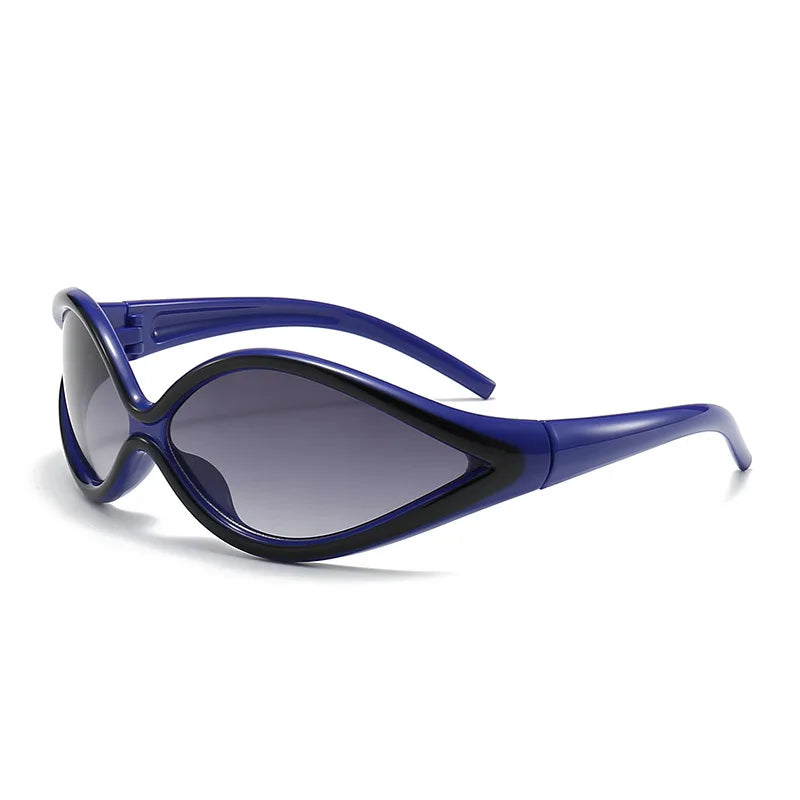 KAMMPT Y2k Cat Eye Sunglasses for Women Men Punk Fashion Stylish UV400 Eyewear Trendy Brand Designer Futuristic Outdoor Shades