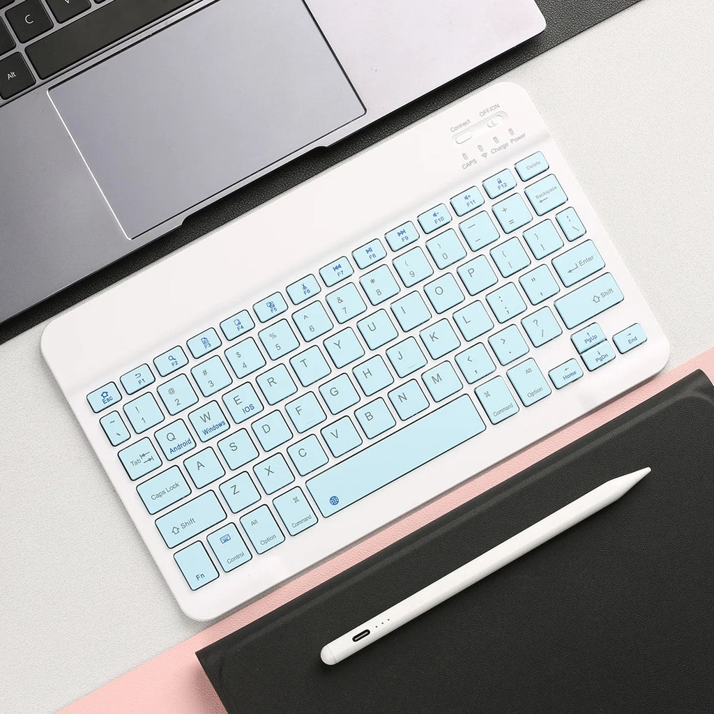 Bluetooth-compatible Keyboard for Android iOS Portable Rechargeable Universal Wireless Keyboard for Tablet Phone Laptop iPad