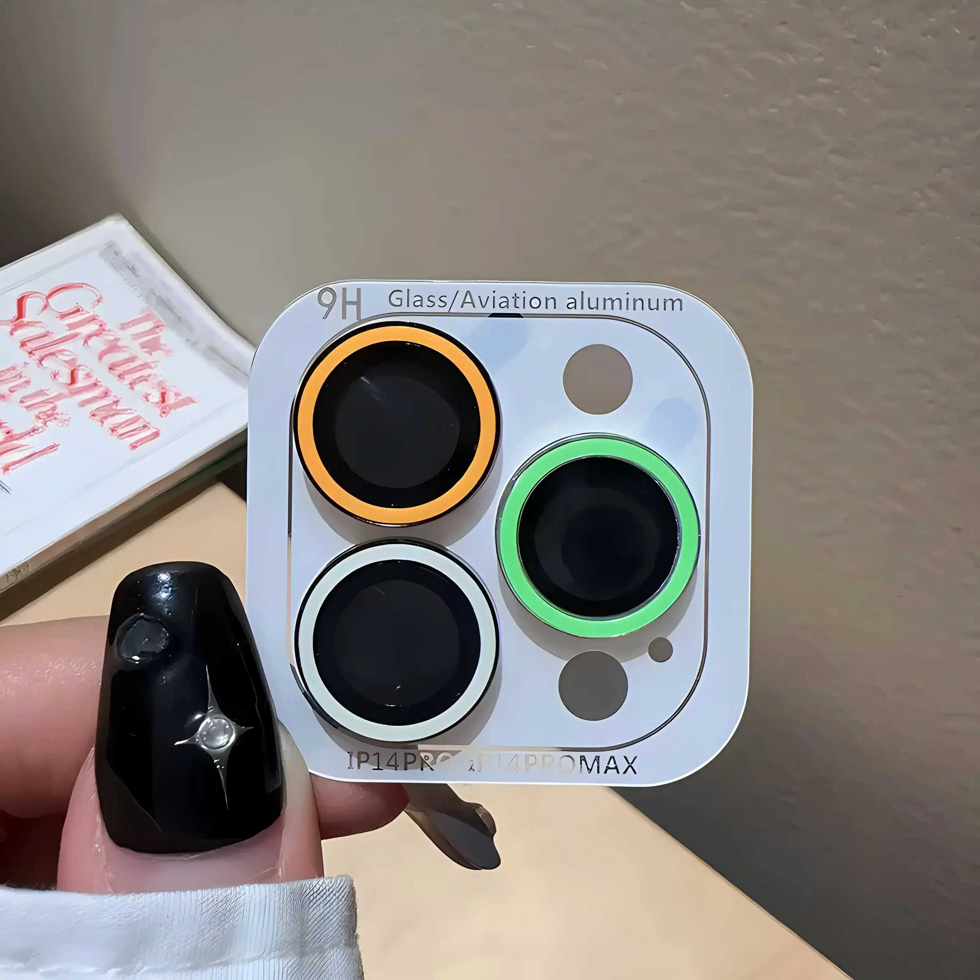 2-3Pcs Luminous Ceramic Camera Protector Film For IPhone 16 12 13 14 15 Pro Max 15 Plus 13 12 Mini Lens Ring Glass Glowing Cap