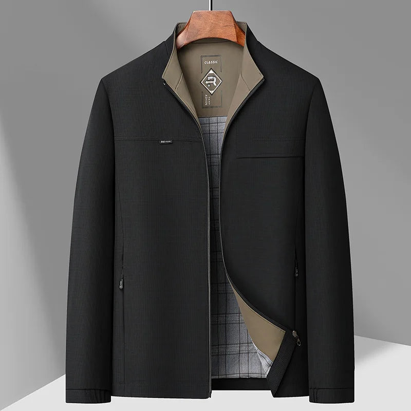 New Men's Fashion Classic Business Travel Trend Solid Color British Style Outdoor Travel Work Executive Casual Jacket