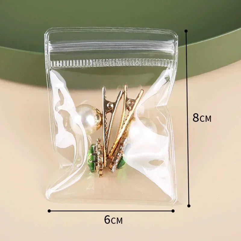 10/20/30/50pcs Jewelry Organizer Pouch Bags Transparent PVC Anti-Oxidation Earring Pendant Necklace Bracelet Storage Holder 2035