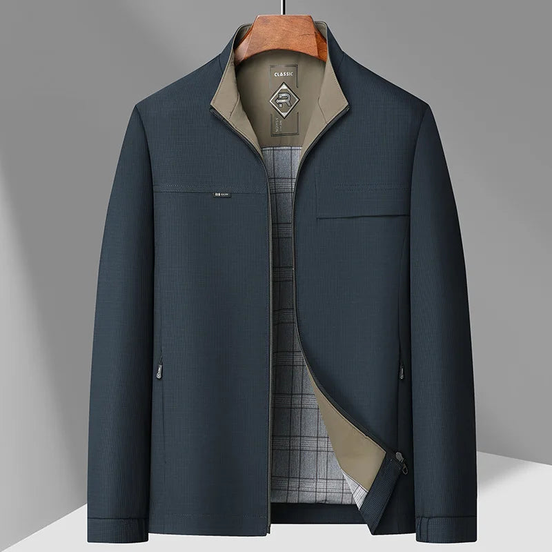 New Men's Fashion Classic Business Travel Trend Solid Color British Style Outdoor Travel Work Executive Casual Jacket