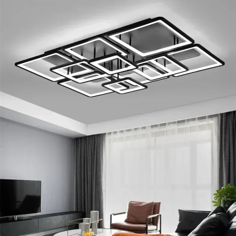 Led Ceiling Mounted Lights for Living Room Bedroom Kitchen Home Remote Control Lamp Dimmable Modern Square Decoration Indoor
