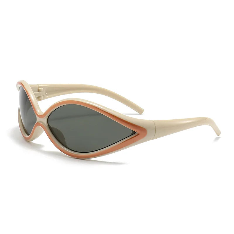 KAMMPT Y2k Cat Eye Sunglasses for Women Men Punk Fashion Stylish UV400 Eyewear Trendy Brand Designer Futuristic Outdoor Shades