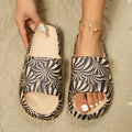 Women's Zebra Print Slip-On Slippers Summer Fashion Versatile Sandals Comfortable Home Slides for Beach Walks Street Wear