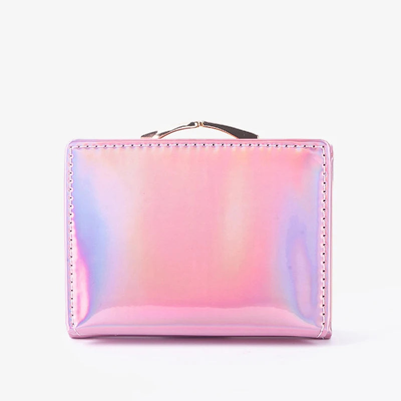 Women's	Wallets Fashion Rainbow Credit Card Holder Purses with Coin Pocket for Women Portable Short PU Leather Cute Wallet