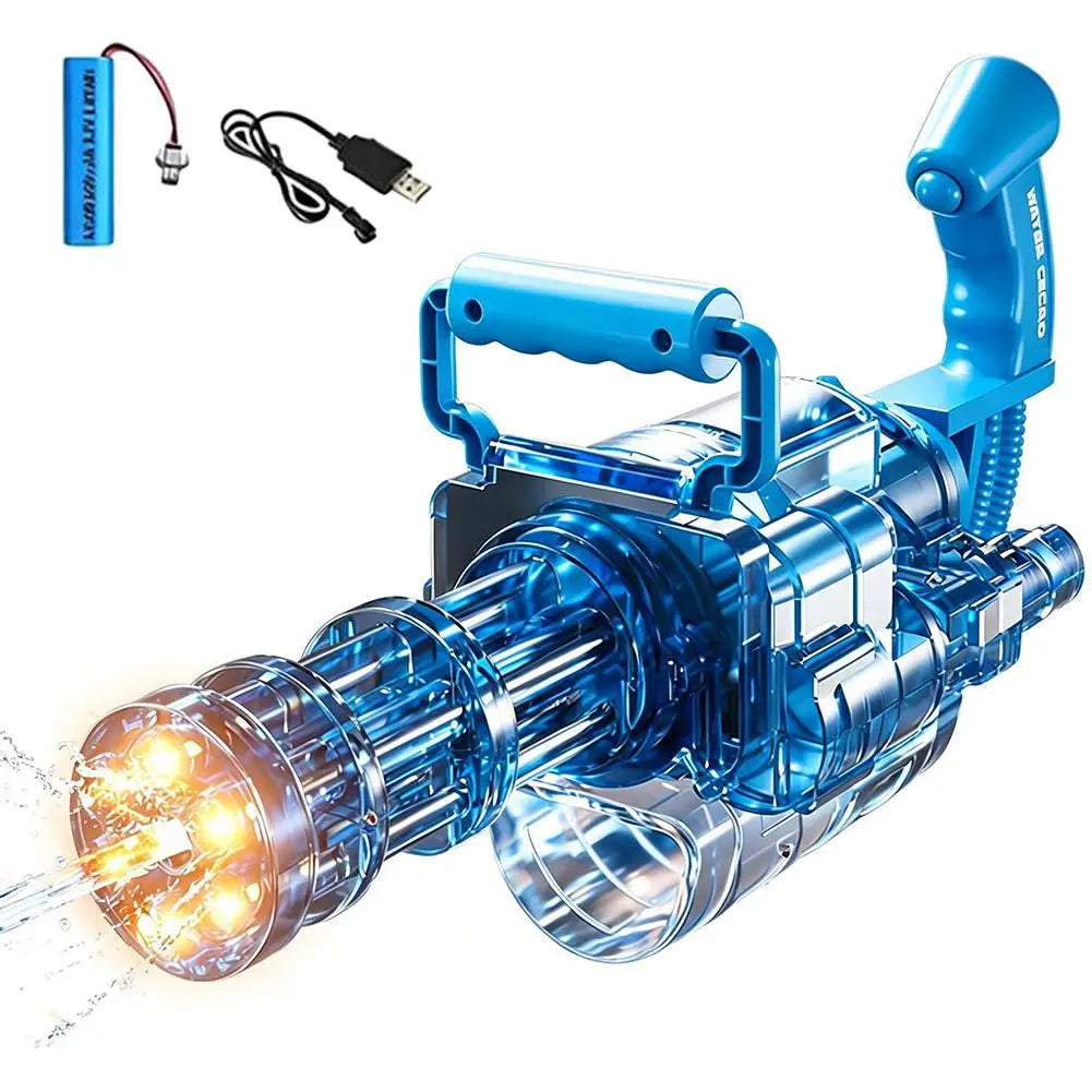 Electric Water Gun with Simulated Muzzle Flame Light Automatic Continuous Shooting High Capacity Water Pistol Toy for Kids