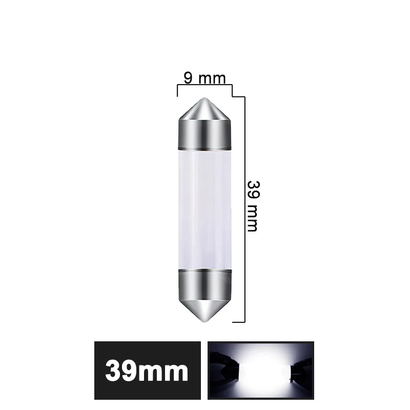1/10 PCS Car Interior Dome Light C5W C10W Festoon LED Bulb 31mm 36mm 39mm 41mm COB 12V 7000K White Auto Trunk License Plate Lamp
