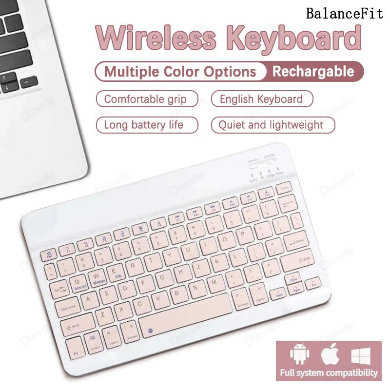 Bluetooth-compatible Keyboard for Android iOS Portable Rechargeable Universal Wireless Keyboard for Tablet Phone Laptop iPad