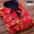 Autumn Winter Thicken Fleece Shirt Men Business Plaid Shirt Long Sleeve Warm Clothes Turn Down Collar Button Up Warm Shirts Male