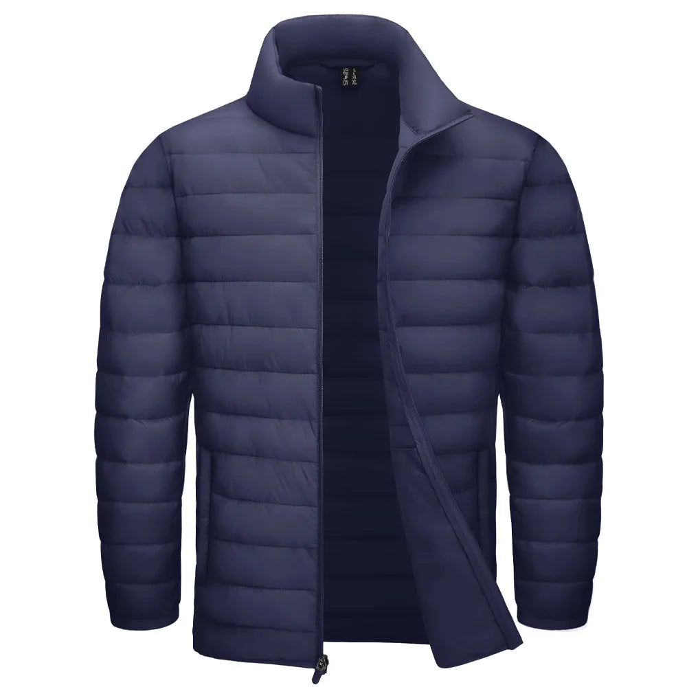 TACVASEN Stand Collar Lightweight Puffer Jackets Mens Quilted Jacket Water Resistant Ripstop Down Insulated Windbreaker Coats