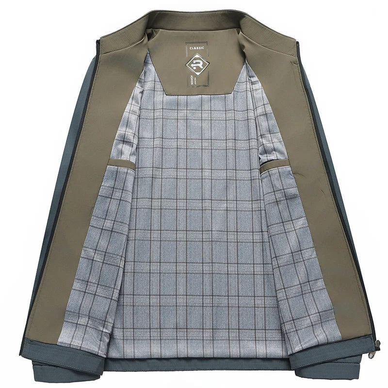 New Men's Fashion Classic Business Travel Trend Solid Color British Style Outdoor Travel Work Executive Casual Jacket