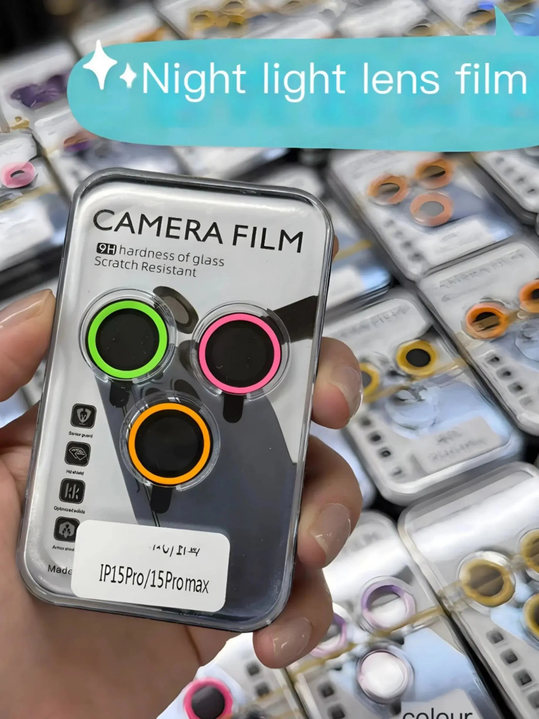 2-3Pcs Luminous Ceramic Camera Protector Film For IPhone 16 12 13 14 15 Pro Max 15 Plus 13 12 Mini Lens Ring Glass Glowing Cap