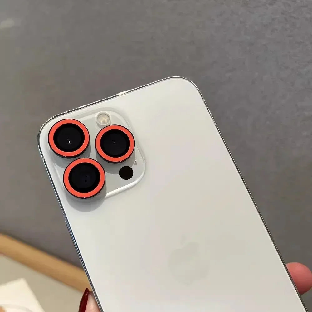 2-3Pcs Luminous Ceramic Camera Protector Film For IPhone 16 12 13 14 15 Pro Max 15 Plus 13 12 Mini Lens Ring Glass Glowing Cap