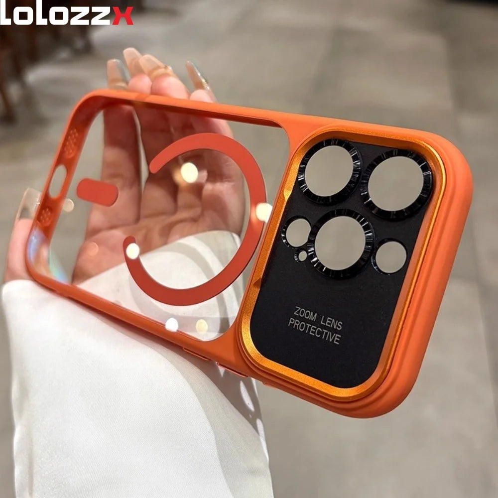 Armor Magnetic Clear PC Shockproof Cover For iPhone 17 Pro Max Air for Magsafe Phone Case for iPhone 13 14 15 12 16 Pro Max 17
