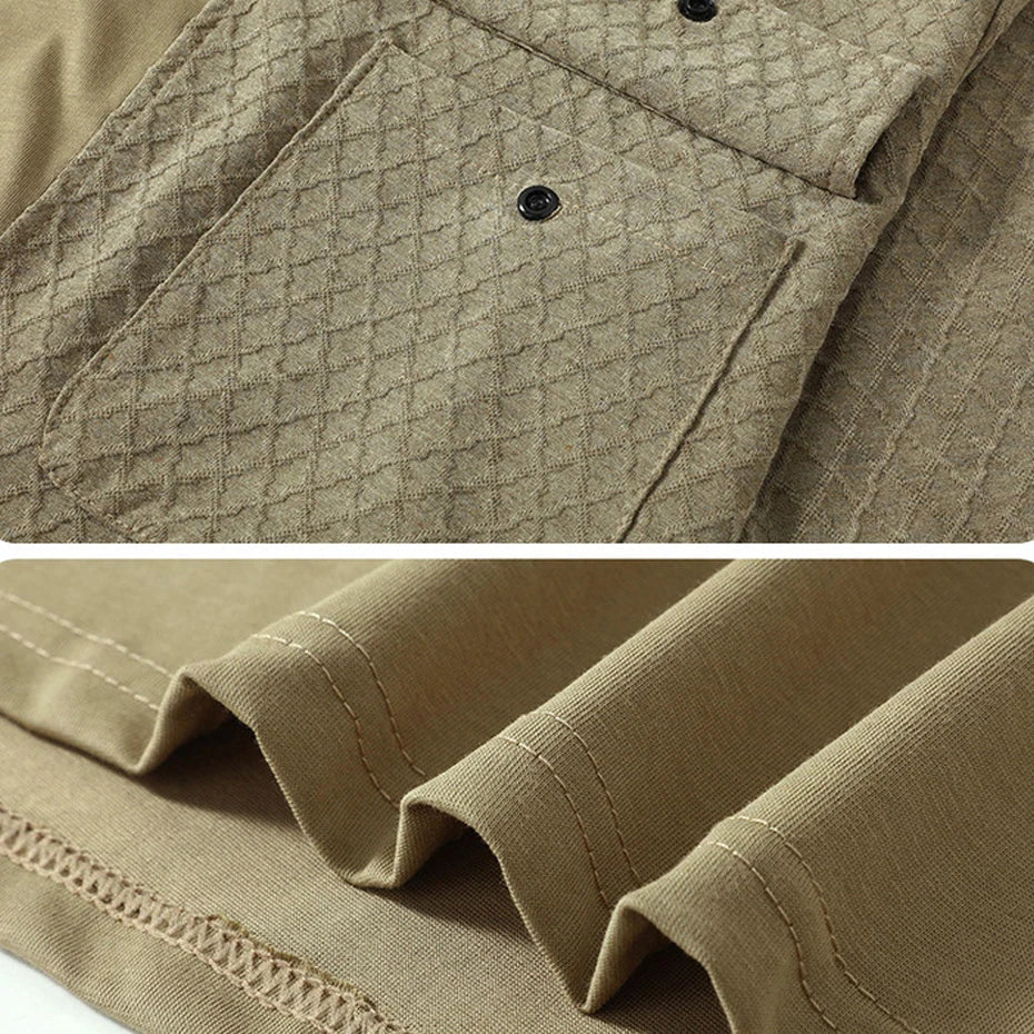 10XL 11XL Plus Size Summer T-shirt Men Short Sleeve T-shirts Fashion Casual Pocket Patchwork Tops Tees Male Big Size Tshirt