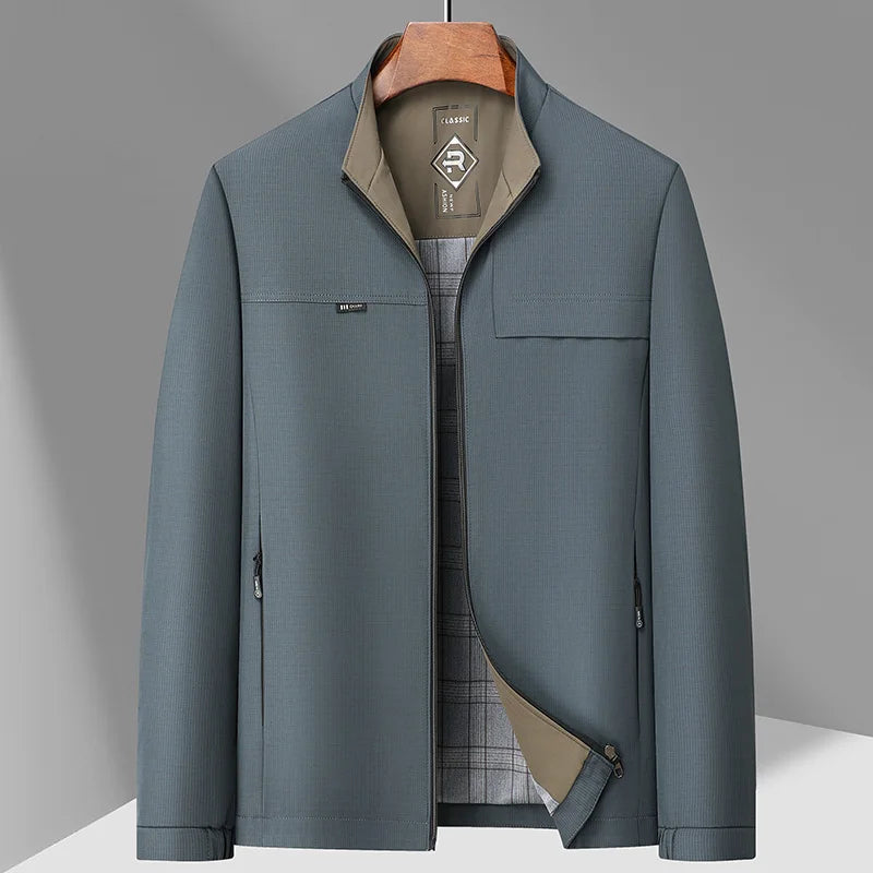 New Men's Fashion Classic Business Travel Trend Solid Color British Style Outdoor Travel Work Executive Casual Jacket