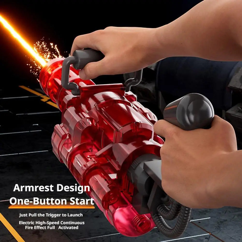 Electric Water Gun with Simulated Muzzle Flame Light Automatic Continuous Shooting High Capacity Water Pistol Toy for Kids