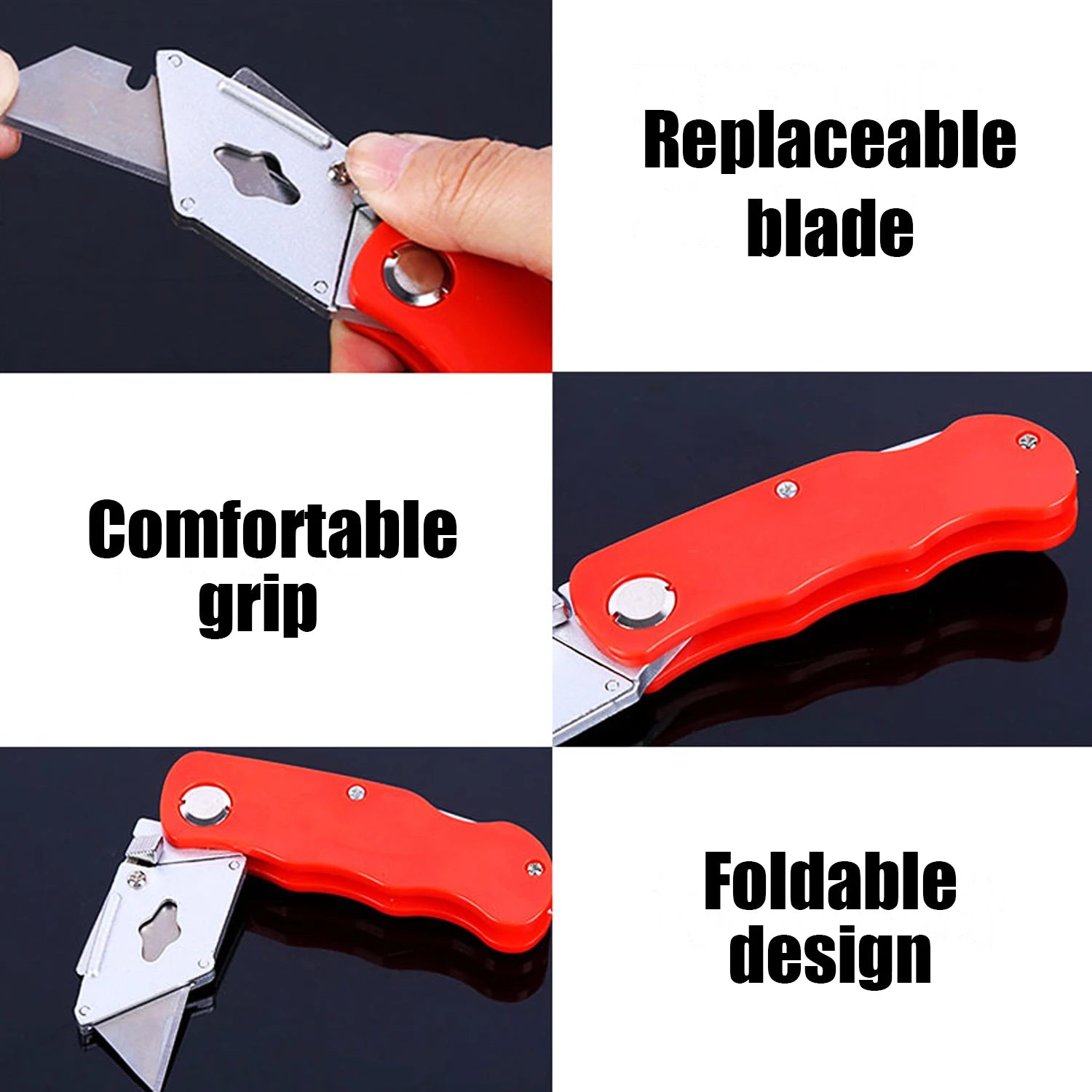 Foldable multi-functional tool, sturdy and durable, paper cutter, electrical cable, multi-functional tool, letter opener.