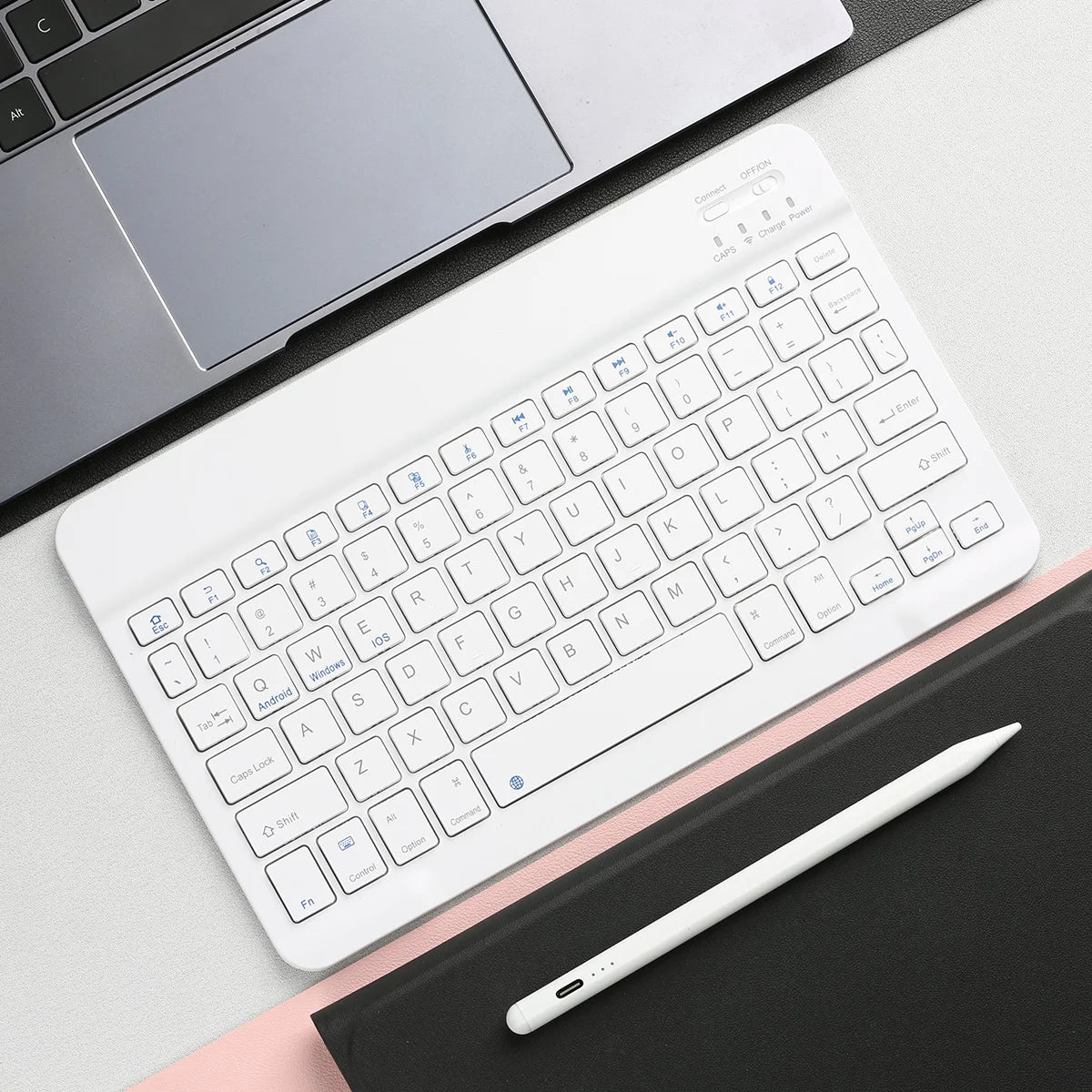 Bluetooth-compatible Keyboard for Android iOS Portable Rechargeable Universal Wireless Keyboard for Tablet Phone Laptop iPad