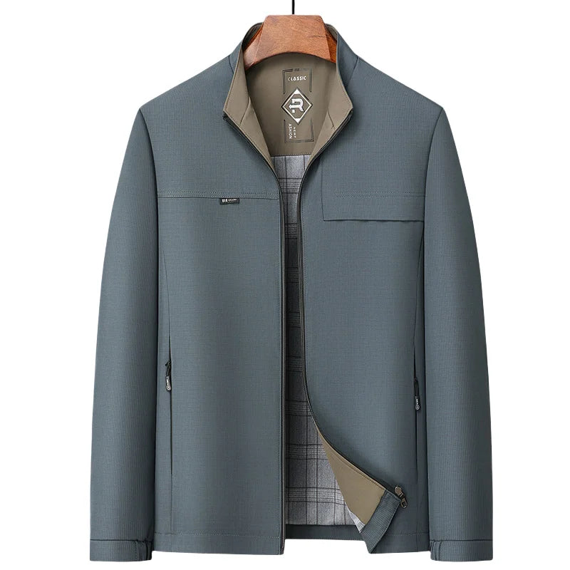 New Men's Fashion Classic Business Travel Trend Solid Color British Style Outdoor Travel Work Executive Casual Jacket