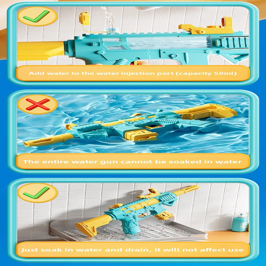 Water Gun Summer M416 Non Electric Pistol High-pressure Full Automatic Shooting Water Beach Toy Gun For Kid Children Boys Girls