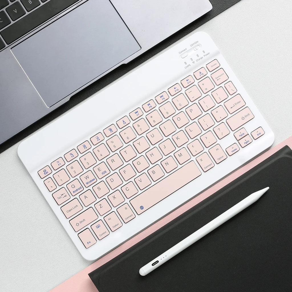 Bluetooth-compatible Keyboard for Android iOS Portable Rechargeable Universal Wireless Keyboard for Tablet Phone Laptop iPad