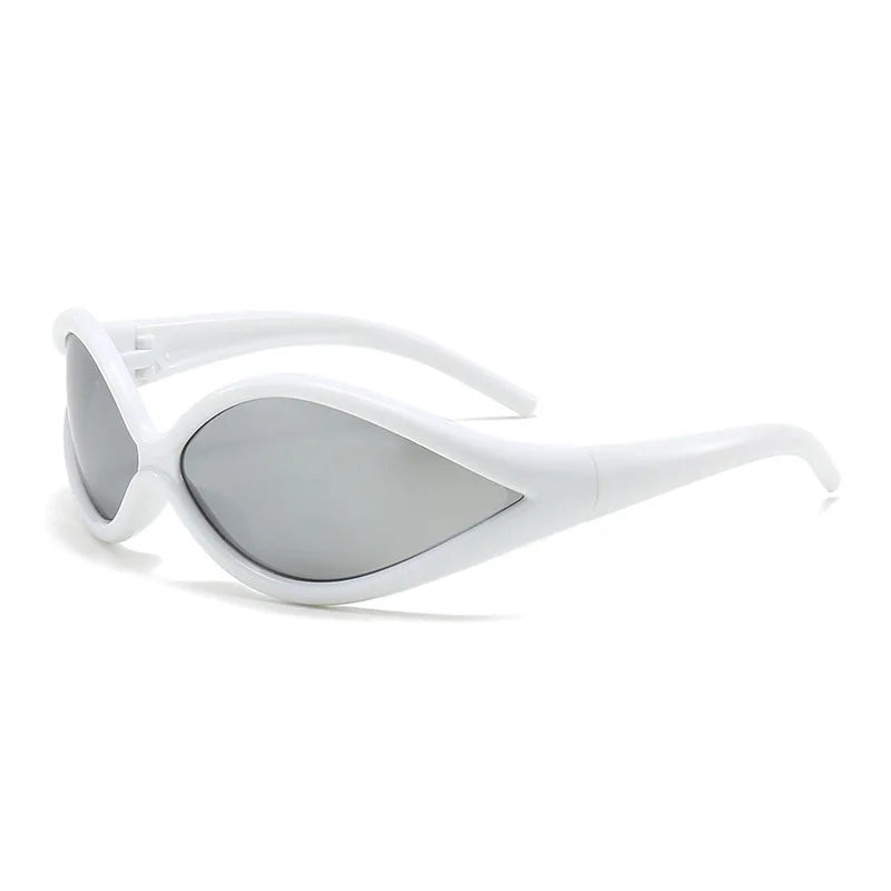 KAMMPT Y2k Cat Eye Sunglasses for Women Men Punk Fashion Stylish UV400 Eyewear Trendy Brand Designer Futuristic Outdoor Shades
