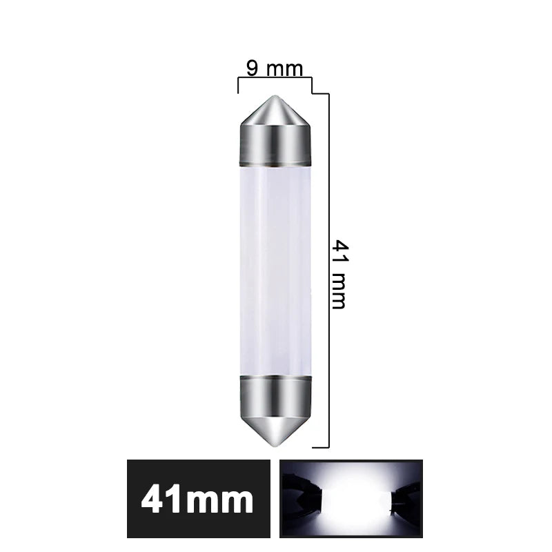 1/10 PCS Car Interior Dome Light C5W C10W Festoon LED Bulb 31mm 36mm 39mm 41mm COB 12V 7000K White Auto Trunk License Plate Lamp