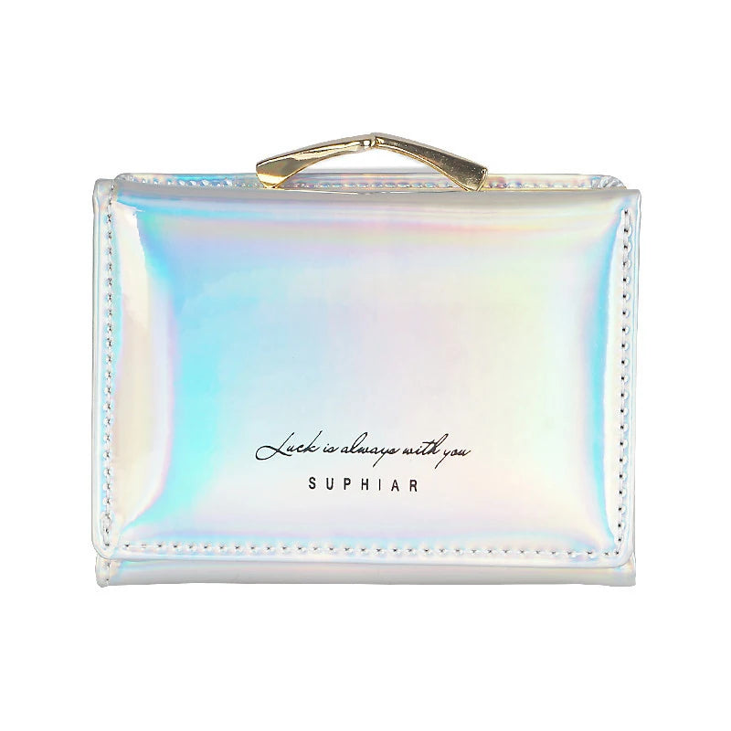 Women's	Wallets Fashion Rainbow Credit Card Holder Purses with Coin Pocket for Women Portable Short PU Leather Cute Wallet