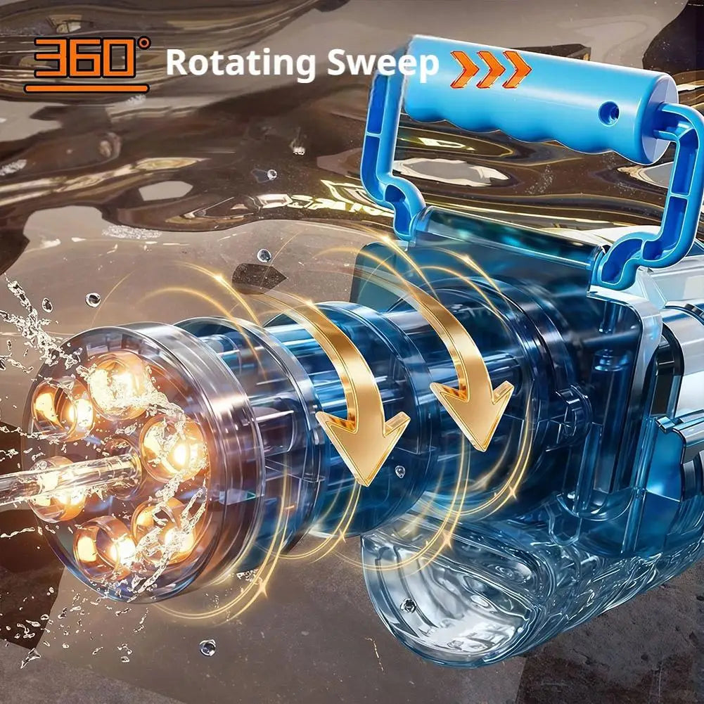 Electric Water Gun with Simulated Muzzle Flame Light Automatic Continuous Shooting High Capacity Water Pistol Toy for Kids