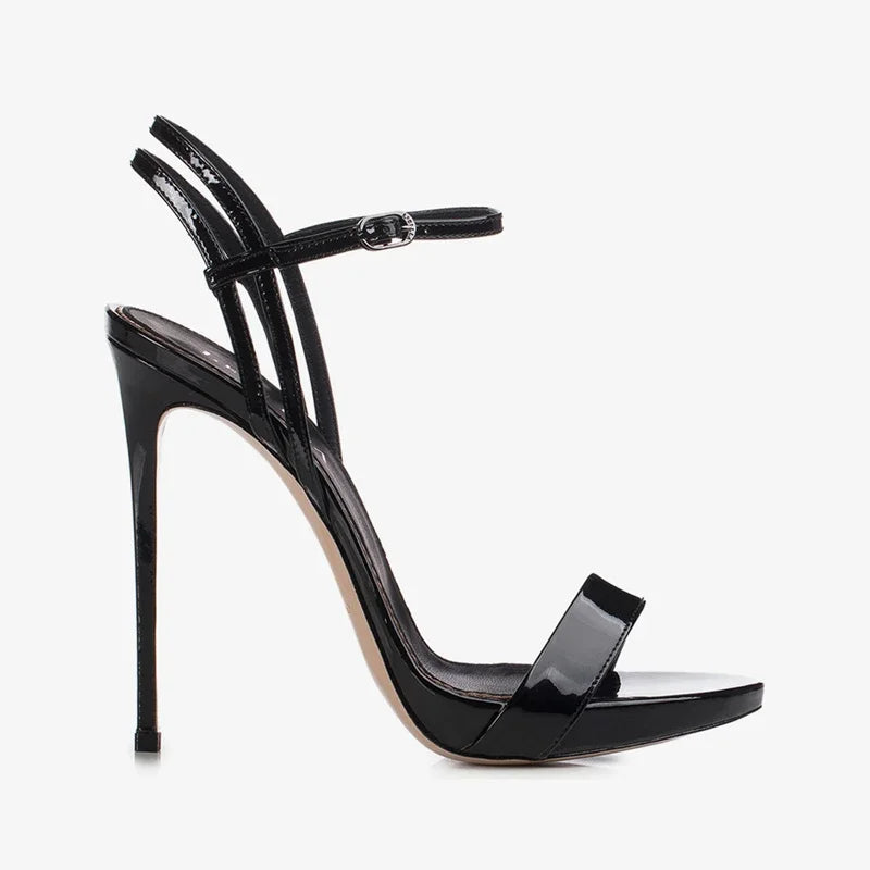 Super high heels summer new high heels, slim heels, exposed toes, sexy leather, versatile waterproof platform sandals for women