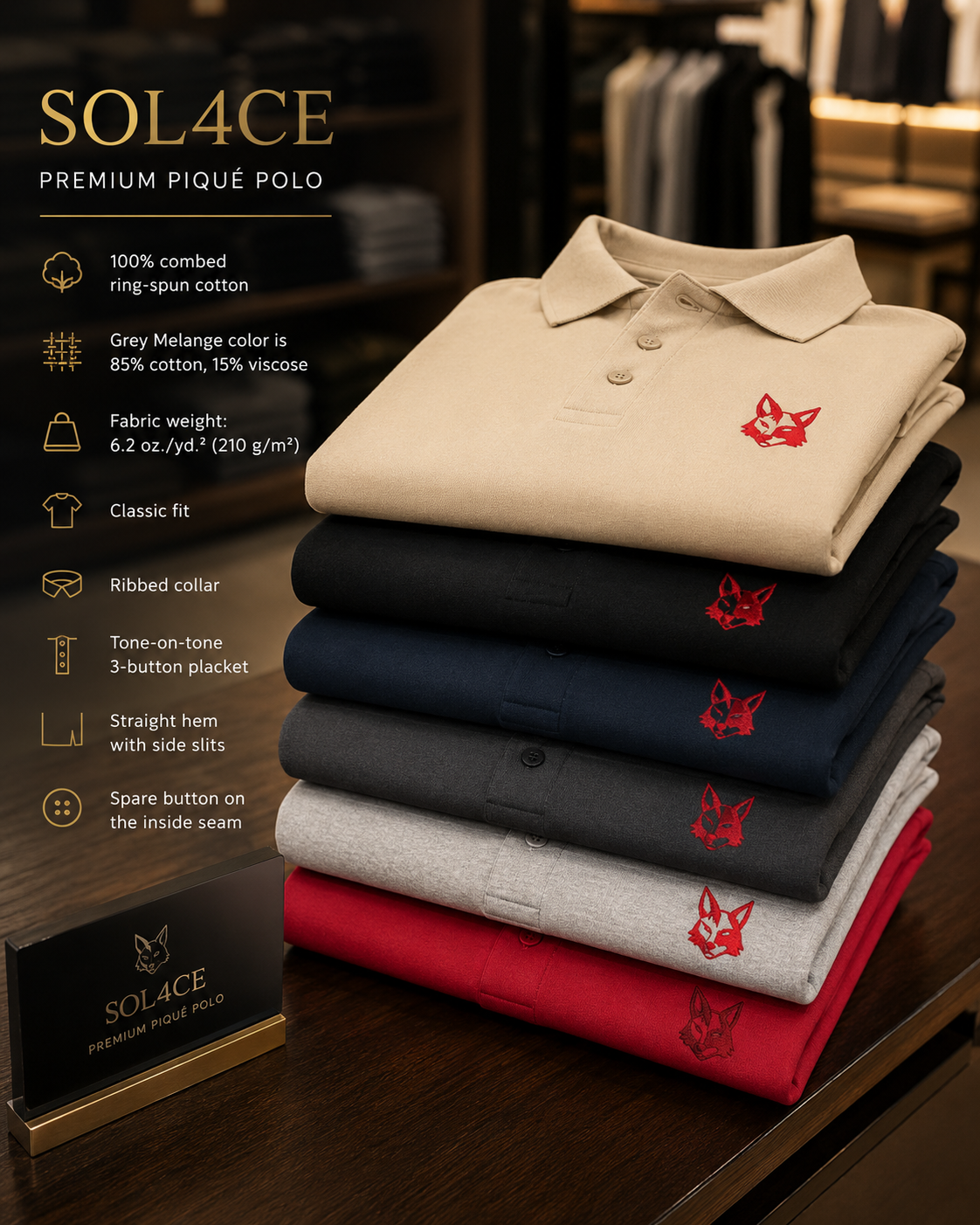 Premium pique polo shirt