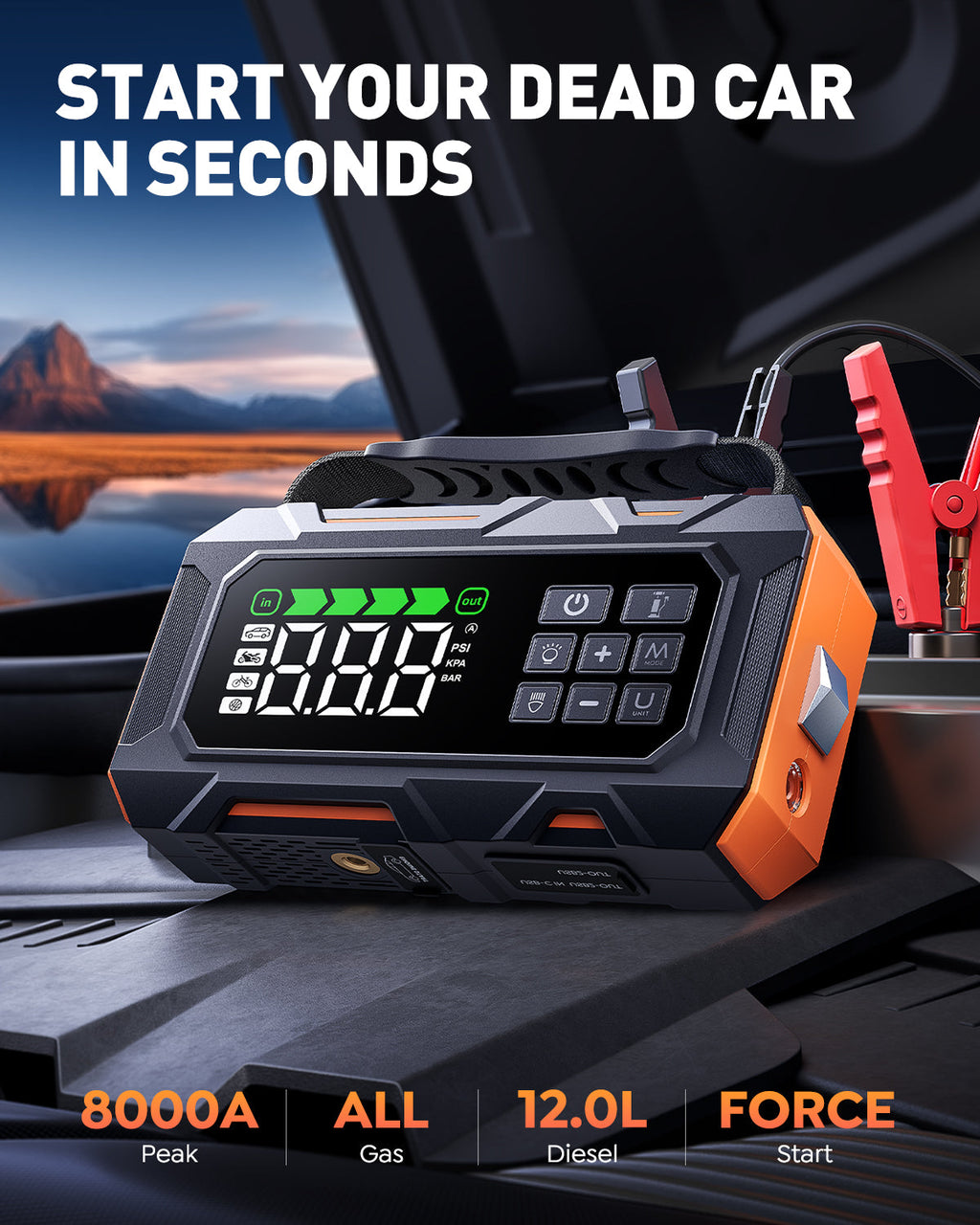 【New Arrivals】Buture Beta09 Jump Starter with Air Compressor丨8000A Powerful Start, 16-in-1 Roadside Kit